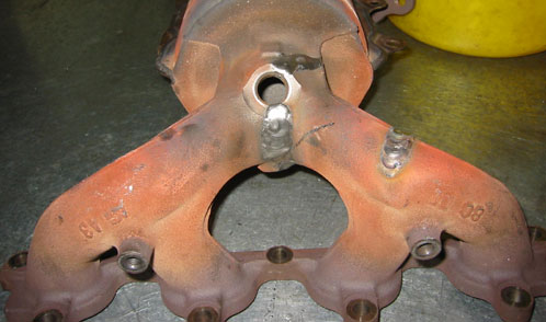 A cast iron exhaust manifold