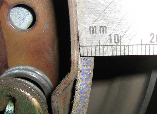ruler against rear brake shoe. Approximately 4mm