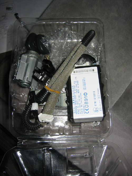 Prius key transponder ECU, ignition lock, and replacement car key