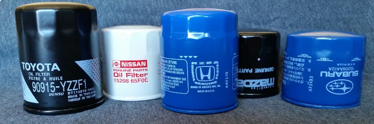 Genuine Nissan, Mazda, Honda, and Toyota oil filters