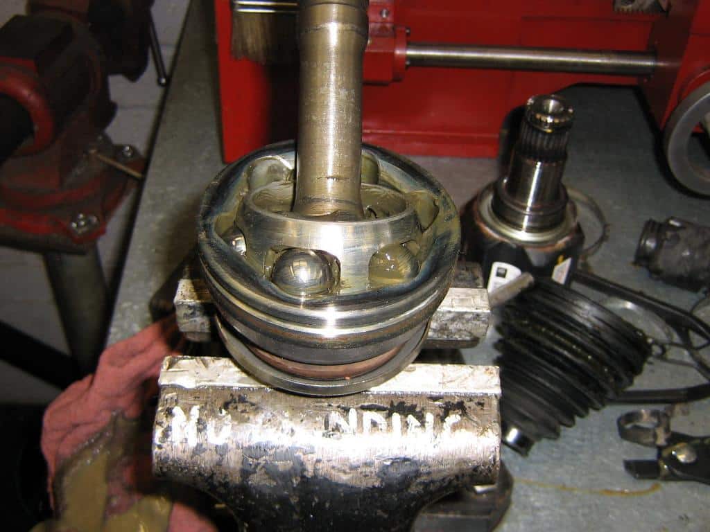 Outer CV joint with the CV boot removed
