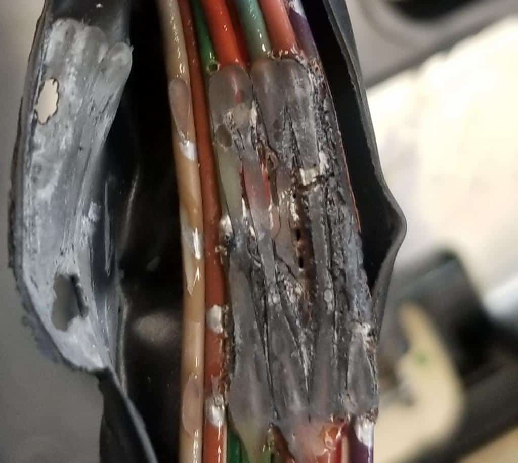 Inverter harness with all of the wires melted together