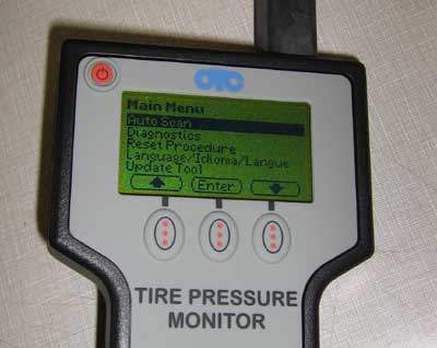 Tire pressure sensor programming tool made by OTC.