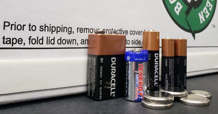 Used batteries ready for recycling
