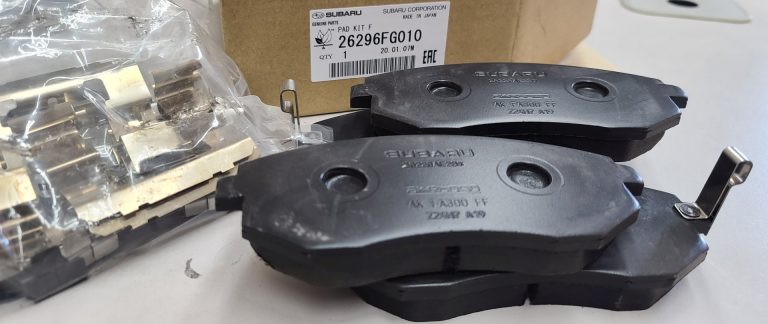A new set of replacement Subaru brake pads
