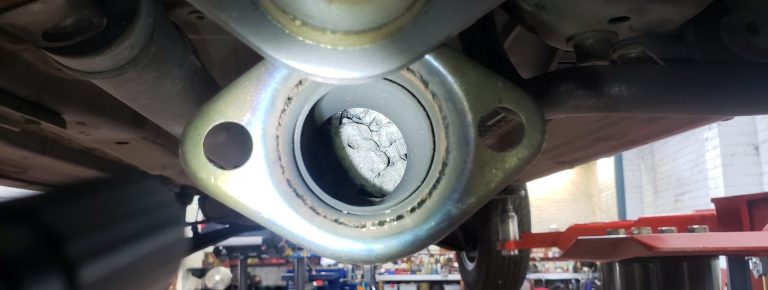 A damaged catalytic converter.