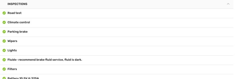 A screen capture from a digital inspection