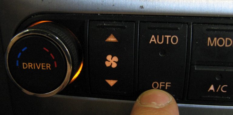 An air conditioning control panel.