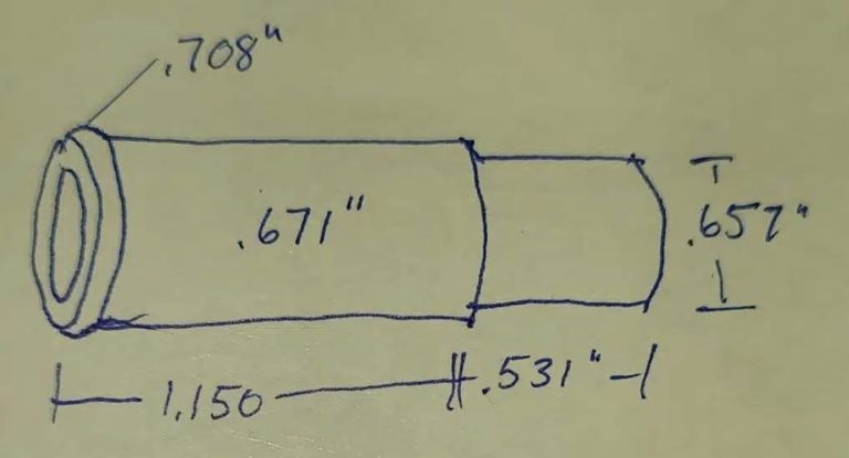 A dimensional sketch on a Post-it note.