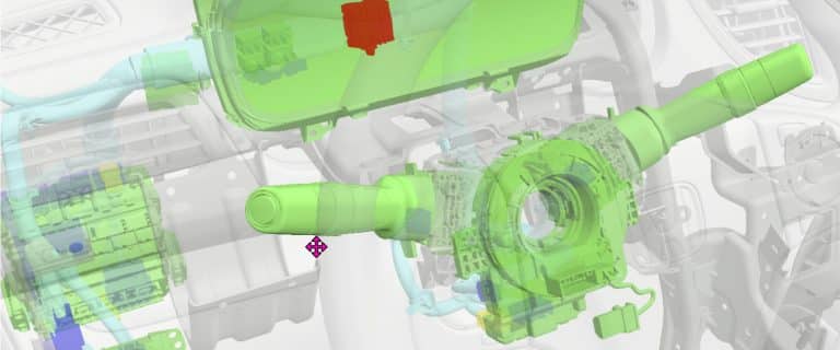 CAD drawing of Honda CR-V dashboard.