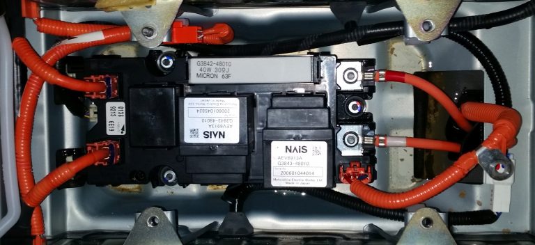 Lexus hybrid battery case with pools of water in the bottom.