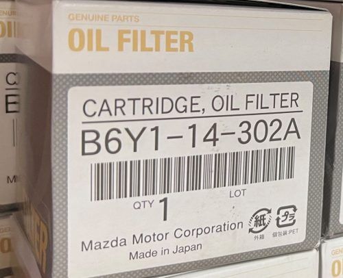 A Mazda oil filter box