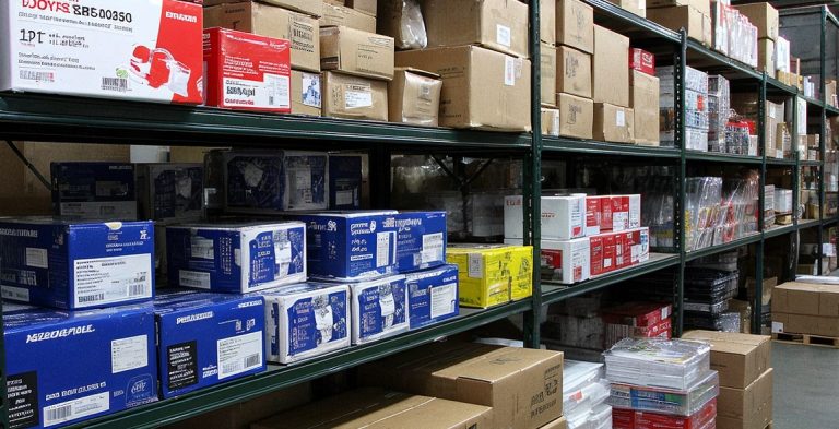 Japanese automotive parts on shelves
