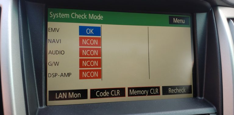 An image of a Prius multi-display in diagnostic mode.