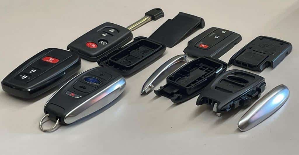 A selection of shells for smart key repair