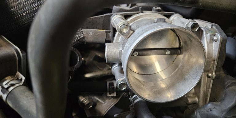 A clean throttle body right after a service
