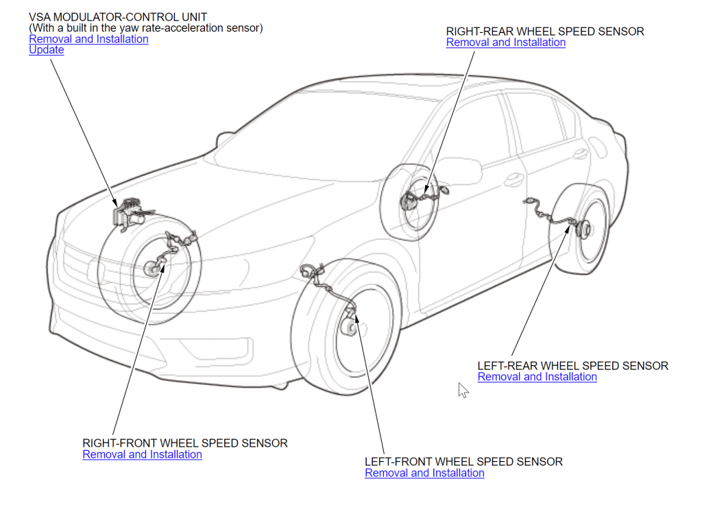 A Honda component diagram for an Accord tire pressure monitoring system.
