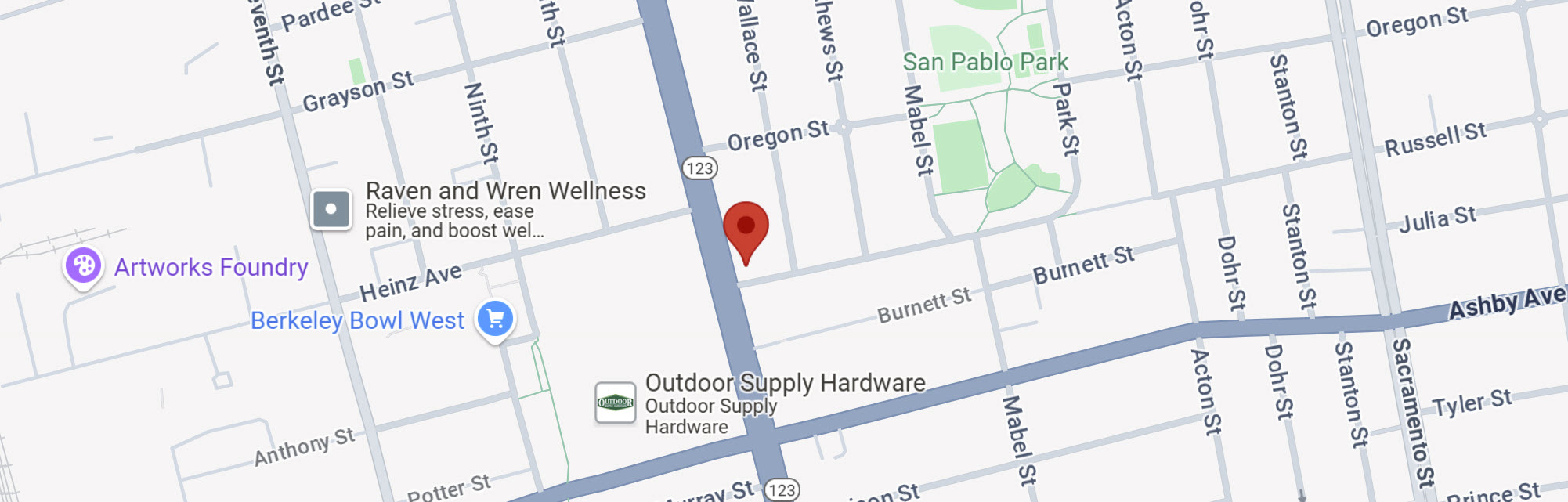 A map of the area around Art's Automotive